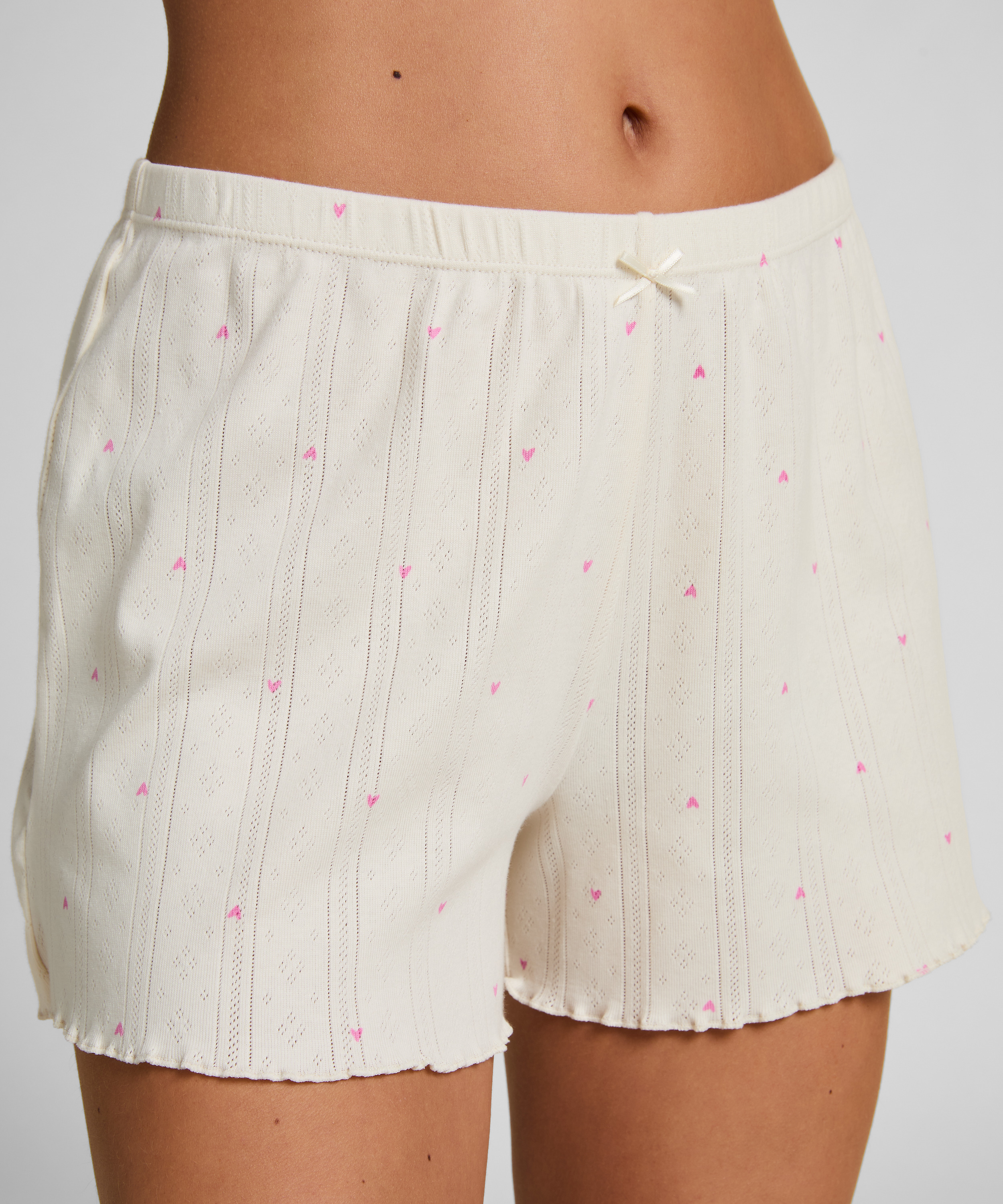 Pointelle-Shorts, Weiß, main