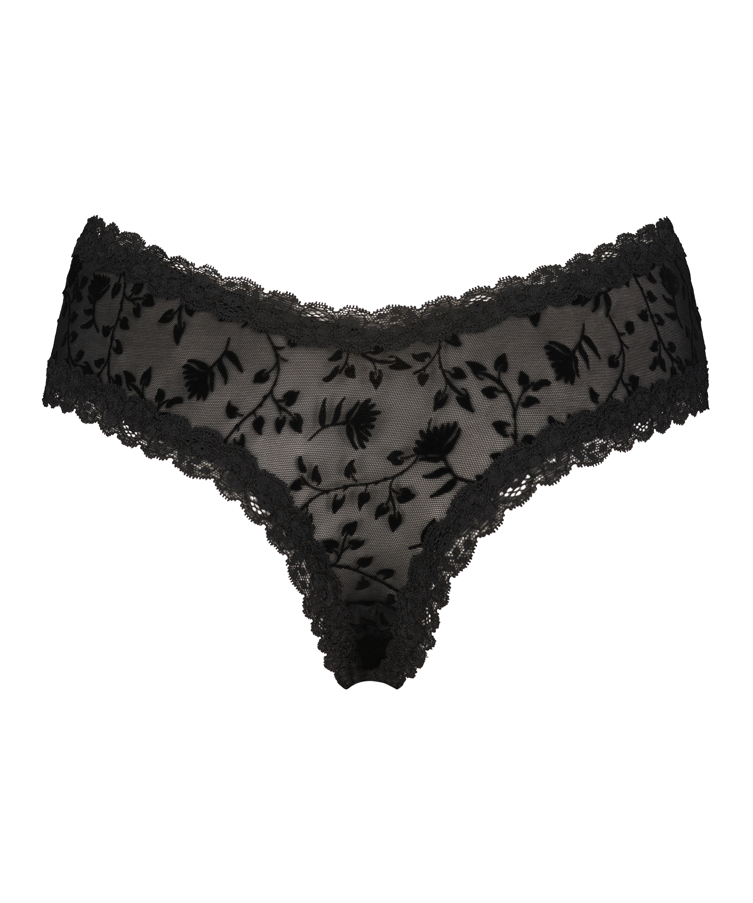 Slip brésilien V-shape mesh, Noir, main