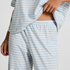 Pyjama-Set Baumwolljersey Lang, Blau