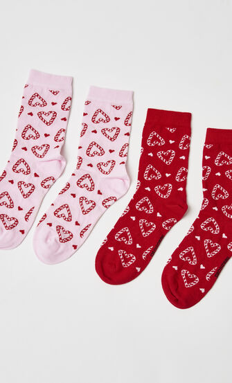 2 Paires de Chaussettes en Coton, Rose
