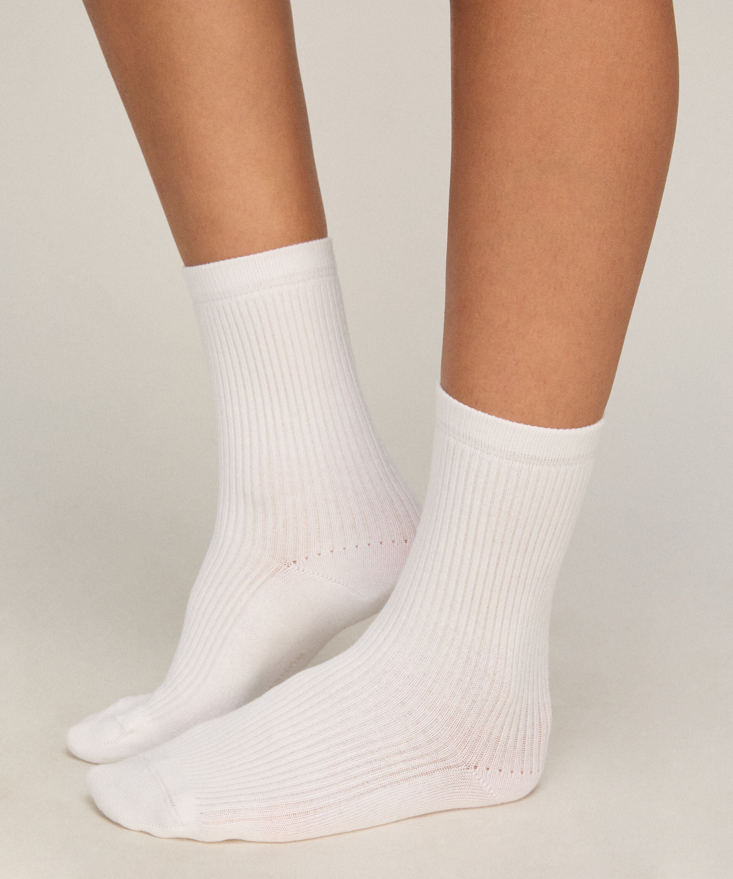 3er-Pack Baumwoll-Crew-Socken, Weiß 3er-Pack Baumwoll-Crew-Socken, Weiß