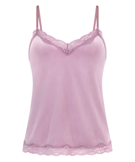 Camisole velours Dentelle, Violet