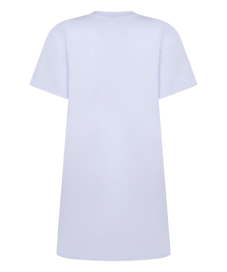 Chemise de nuit col rond, Bleu