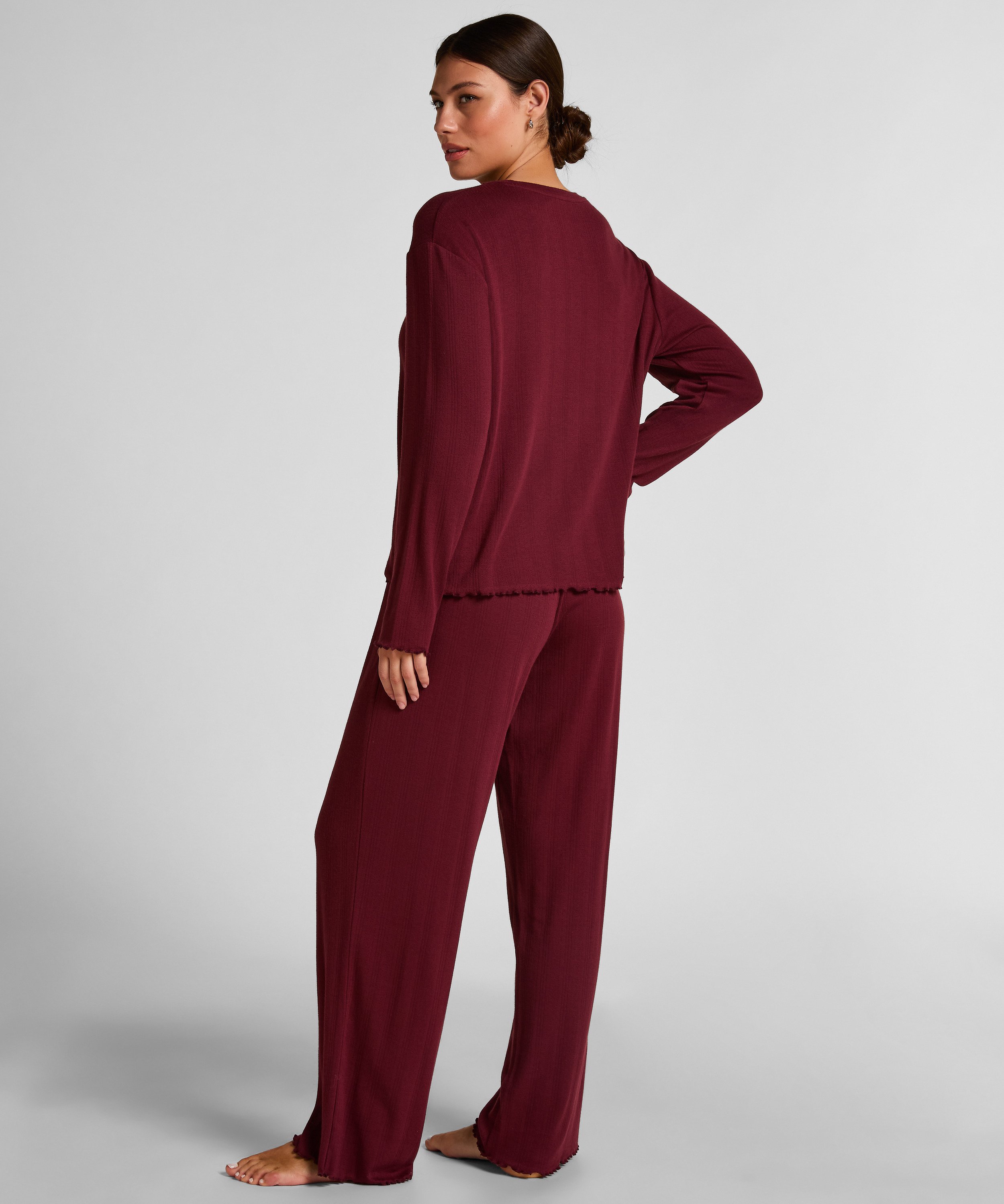 Pyjama Hose Loose Pointelle, Rot, main