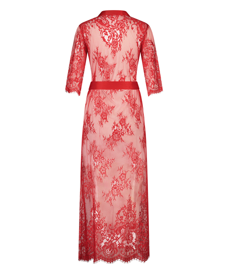 Kimono Allover Lace lang, Rot