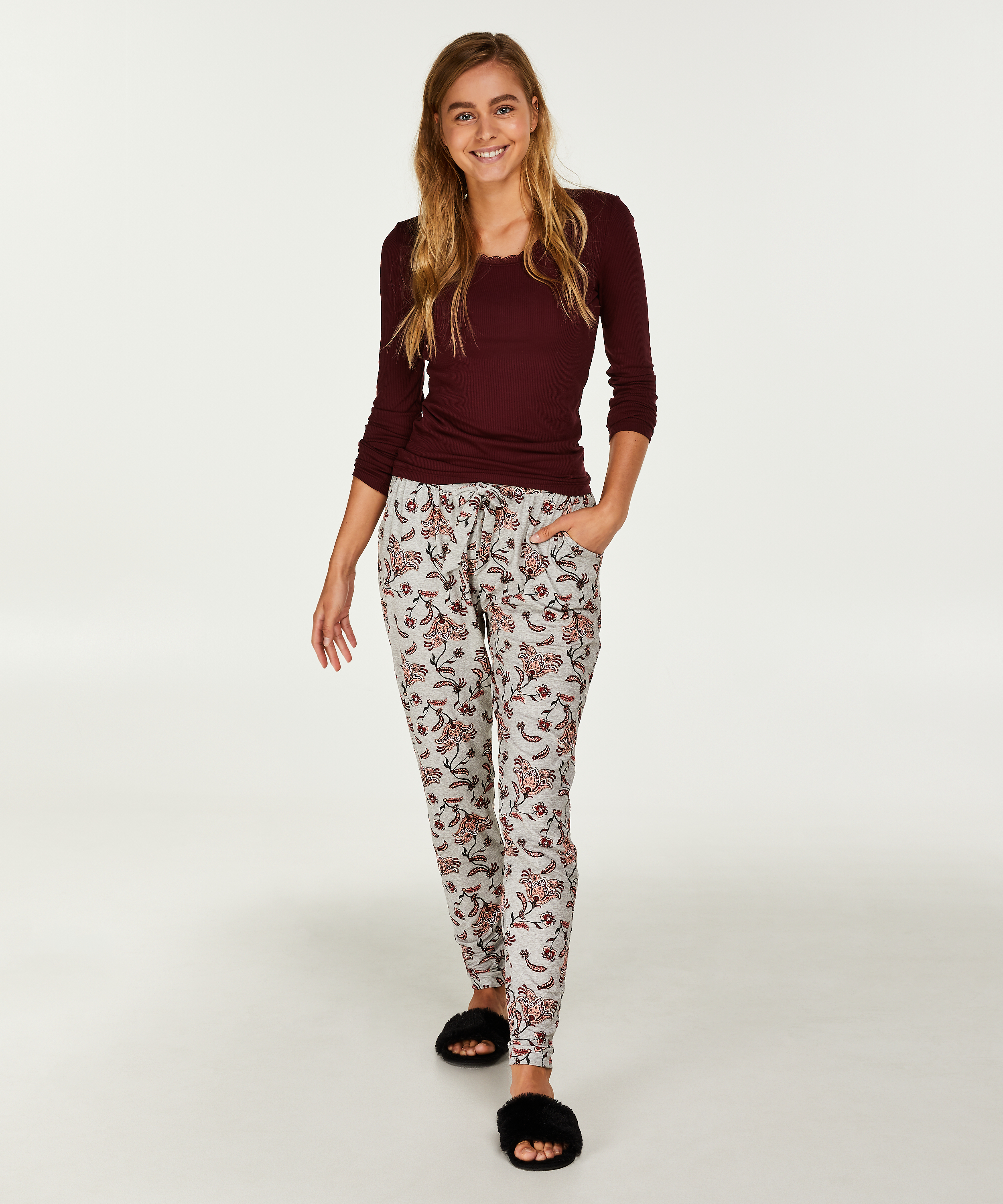 Pyjamahose Loose fit, Grau, main