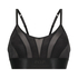 Mesh-Bralette Glossy, Schwarz