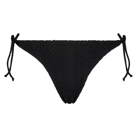 Slip de Bikini Crochet, Noir
