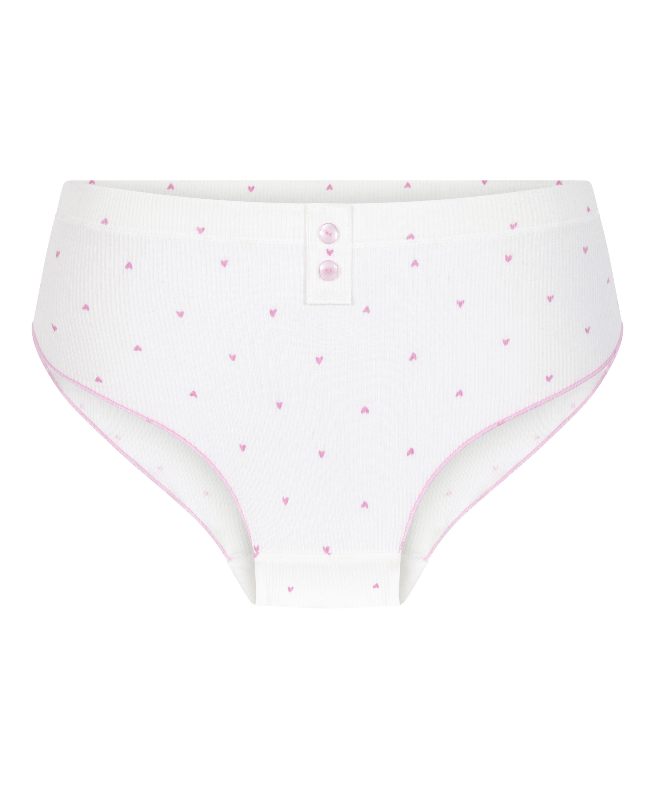 Culotte br&eacute;silienne c&ocirc;tel&eacute;e Renee, Blanc