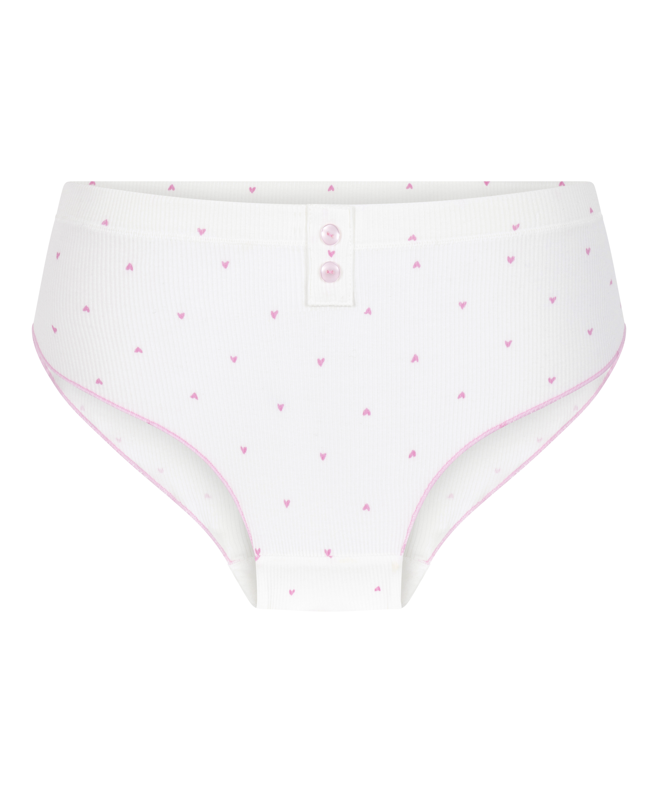 Culotte br&eacute;silienne c&ocirc;tel&eacute;e Renee, Blanc, main