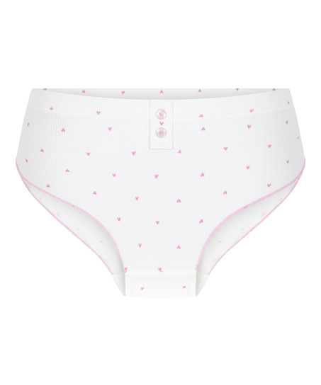 Culotte br&eacute;silienne c&ocirc;tel&eacute;e Renee, Blanc