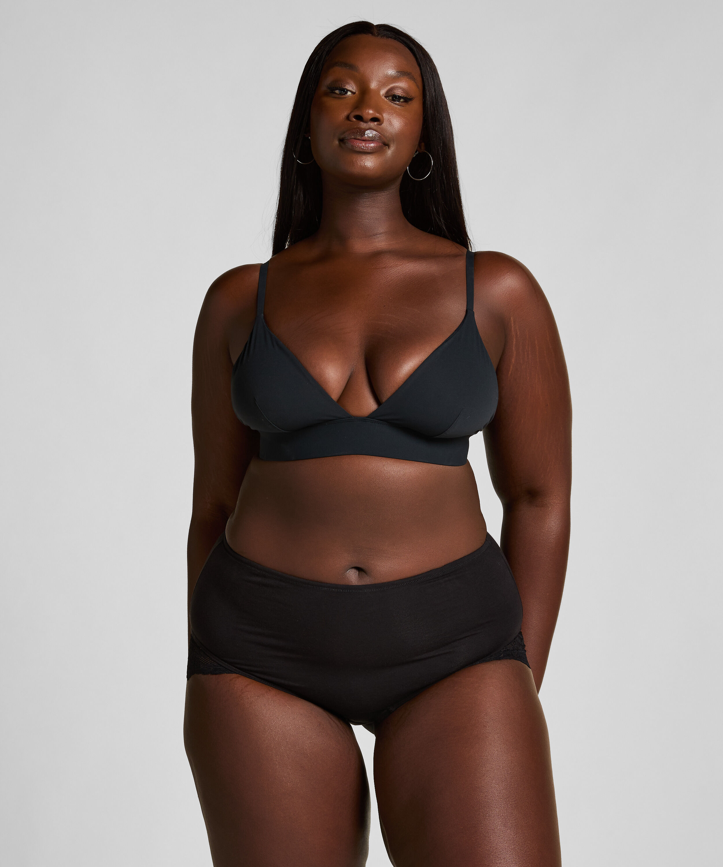 Combinaison en dentelle longueur maxi, Noir