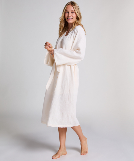 Robe longue en mousseline, Blanc