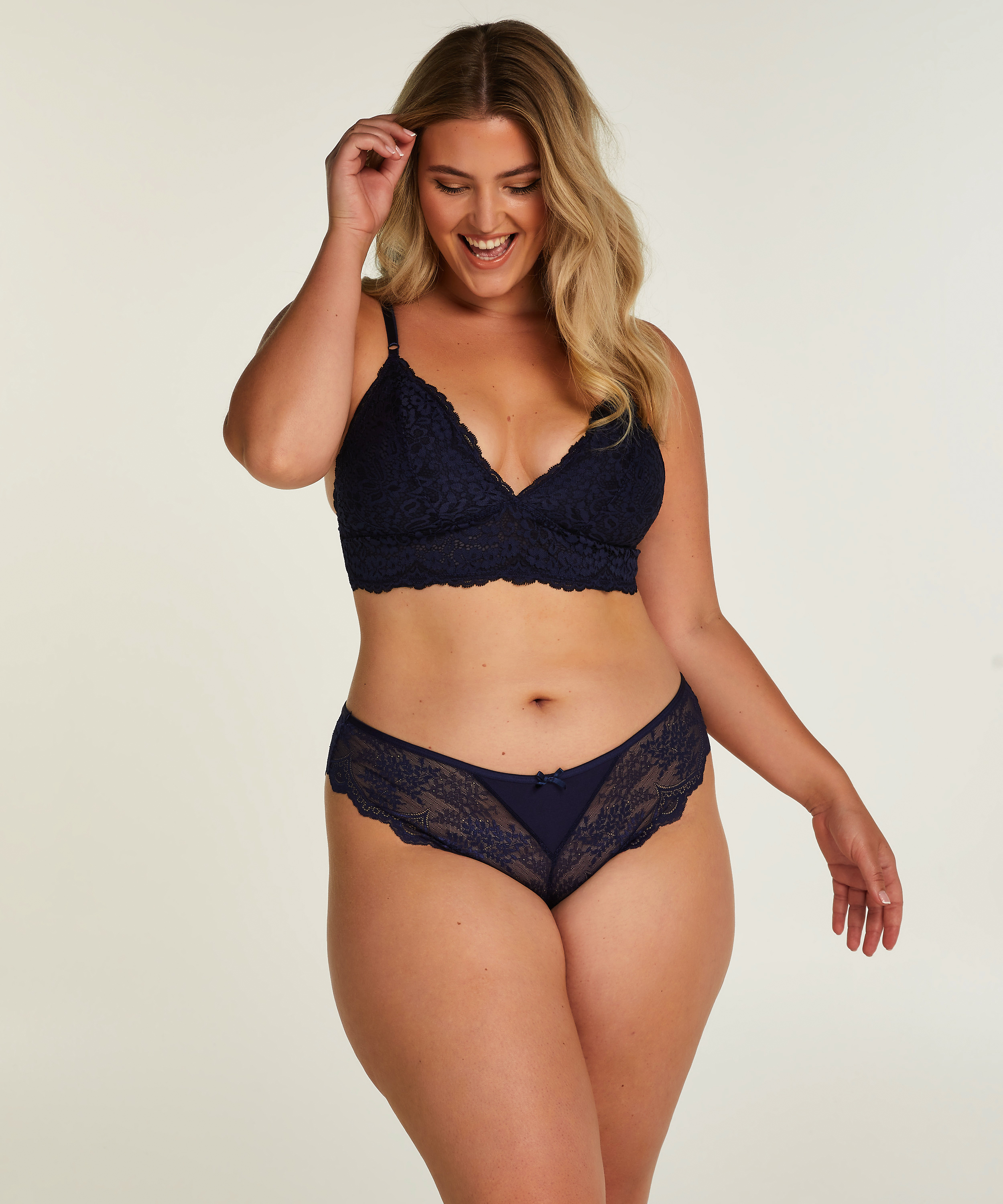 Brassière Rose, Bleu, main