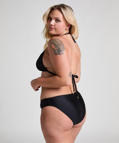 Triangel-Bikinioberteil Boho, Schwarz
