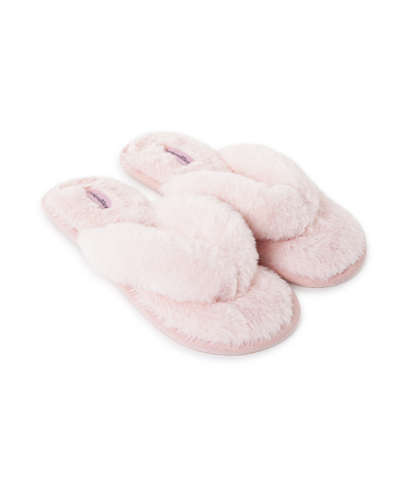 Hausschuhe Fake Fur, Rose