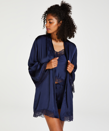 Petite Kimono Satin Meili, Blau