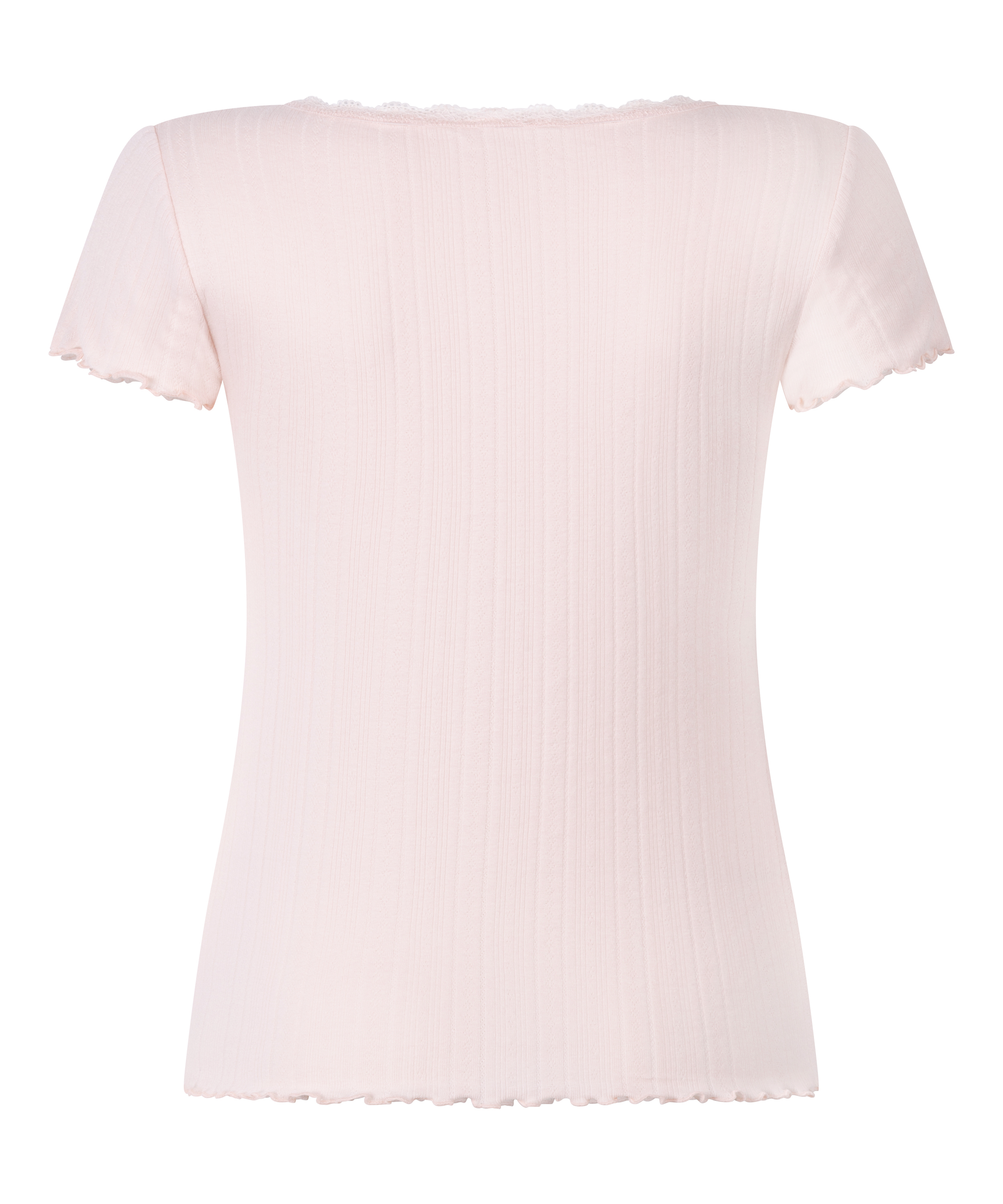 Pointelle-Top mit Spitze, Rose, main