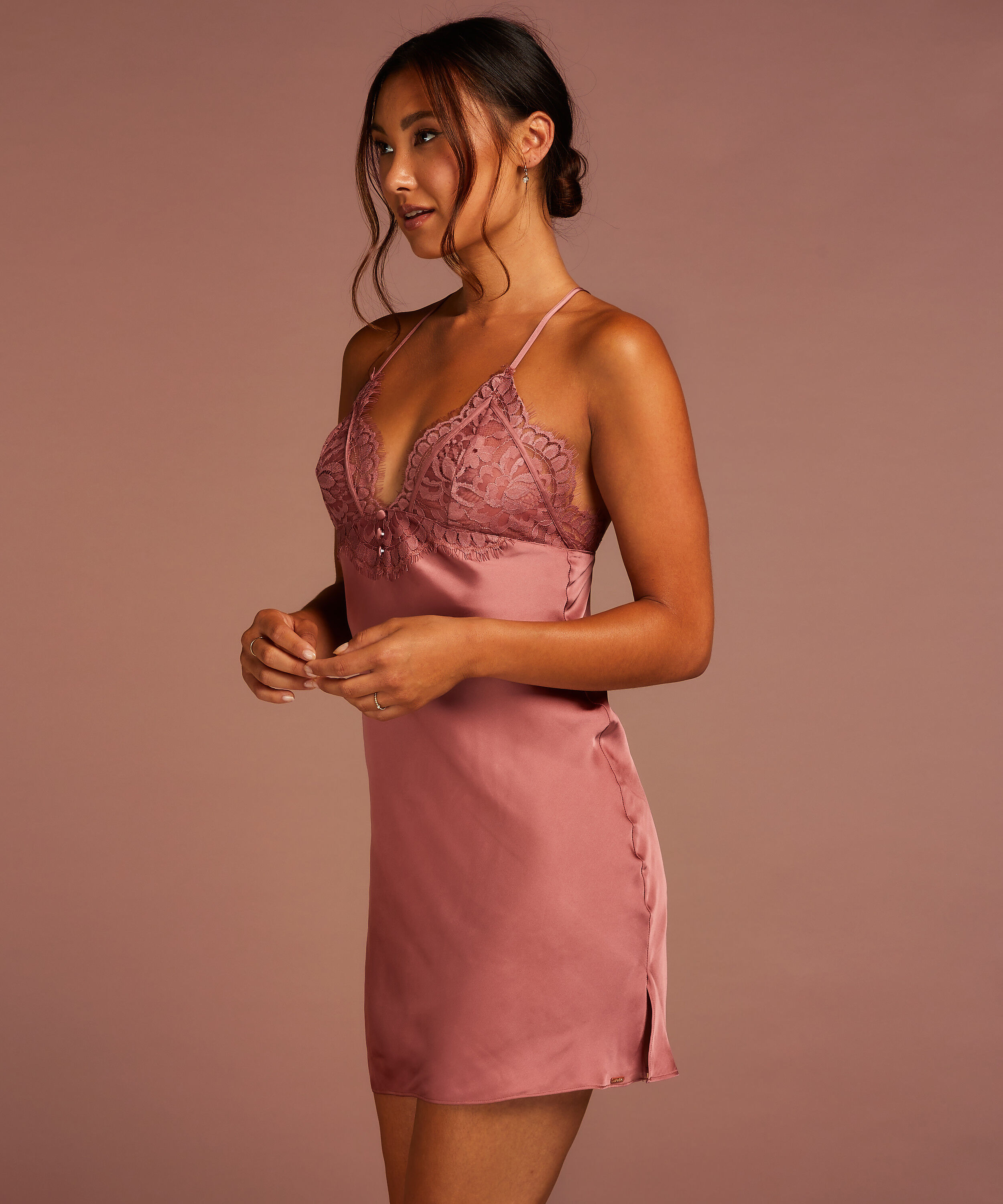 Satin-Slipdress Zara, Rose