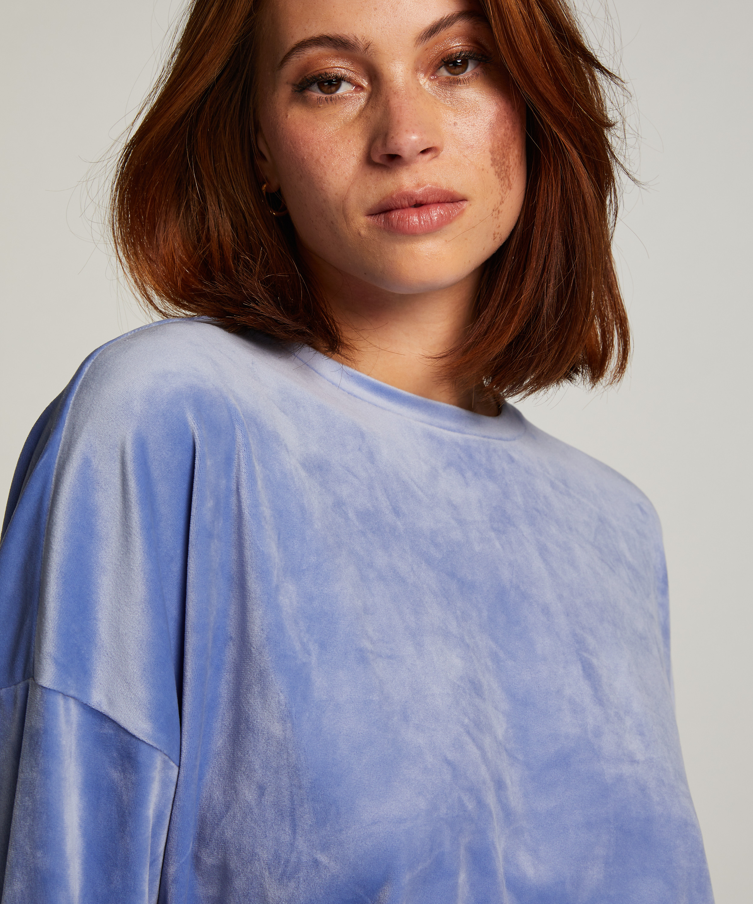 Velours Top, Blau, main