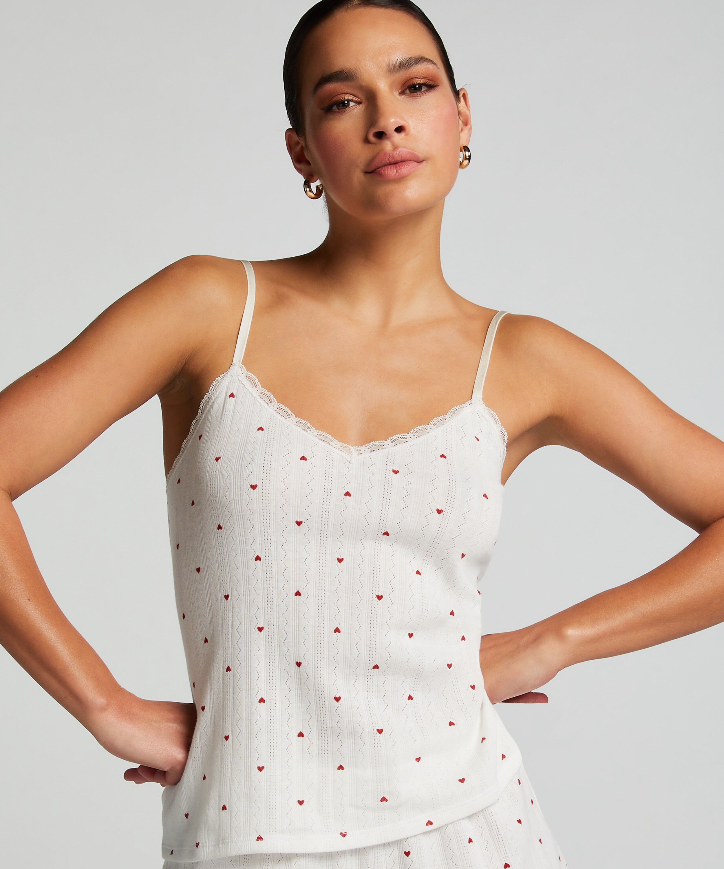 Top Cami Lace, Wei&szlig;