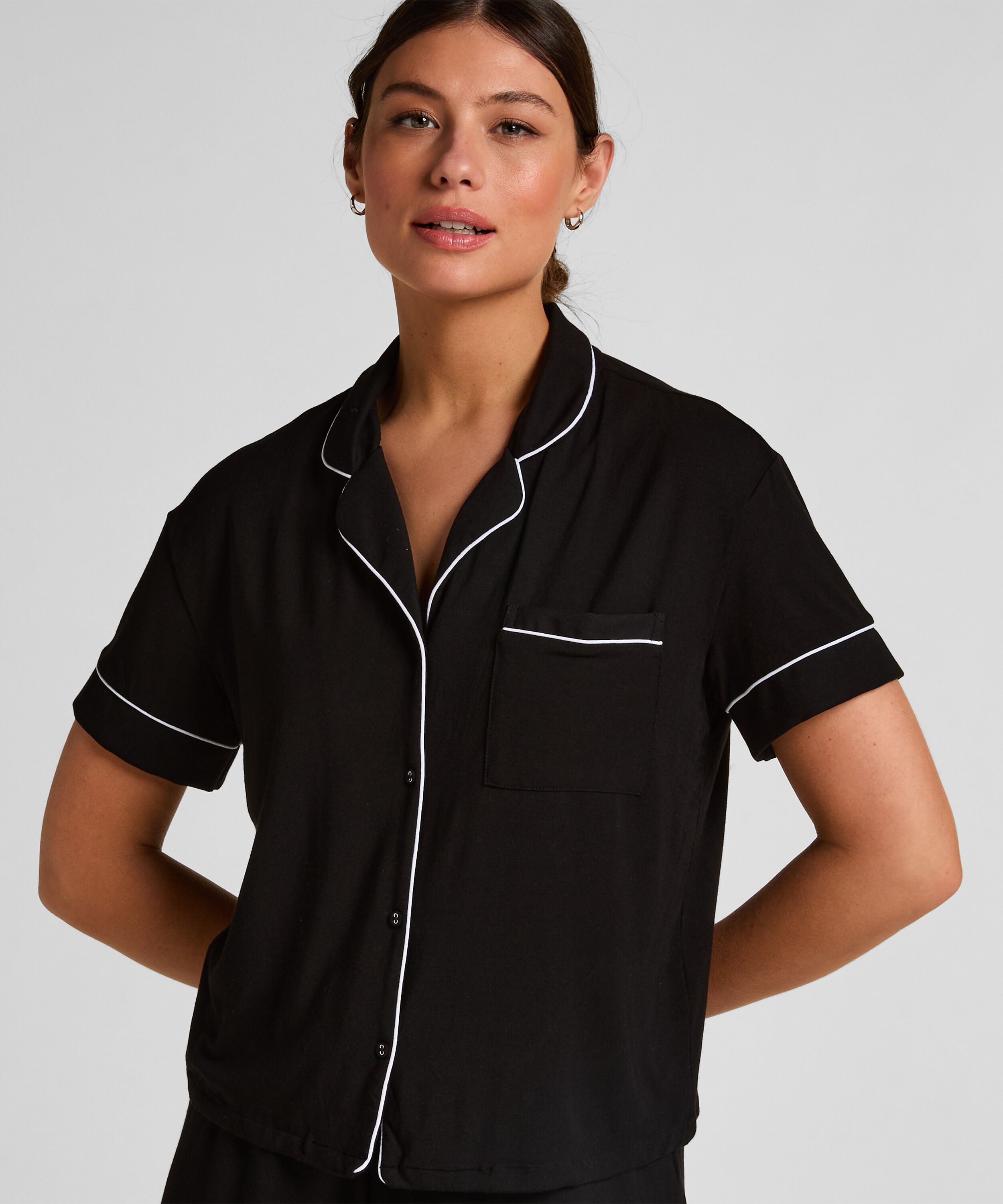 Veste à manches courtes en jersey Essential, Noir Veste à manches courtes en jersey Essential, Noir