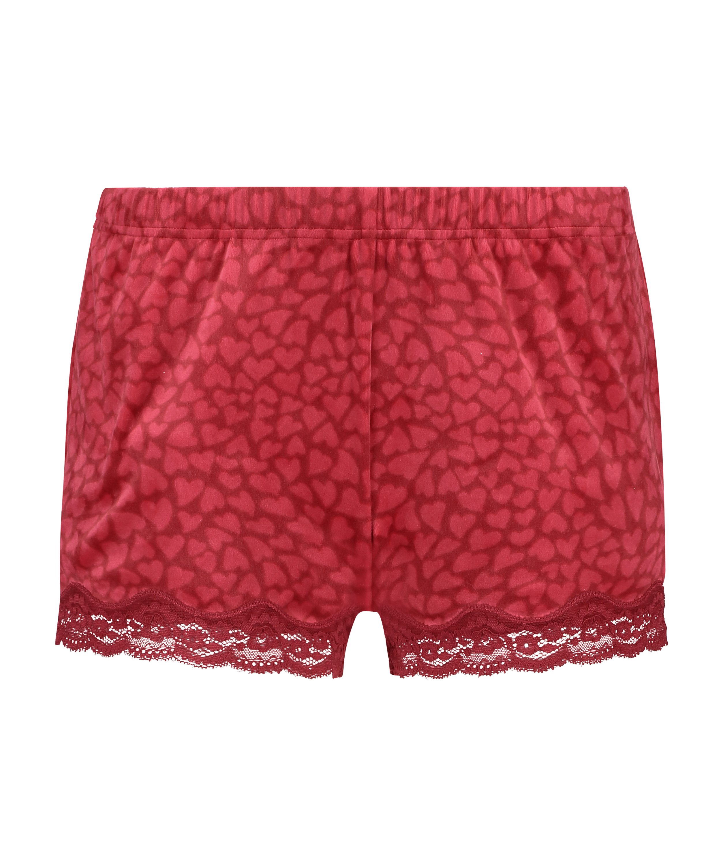 Short velours dentelle, Rouge, main