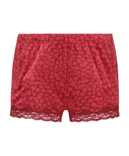 Short velours dentelle, Rouge