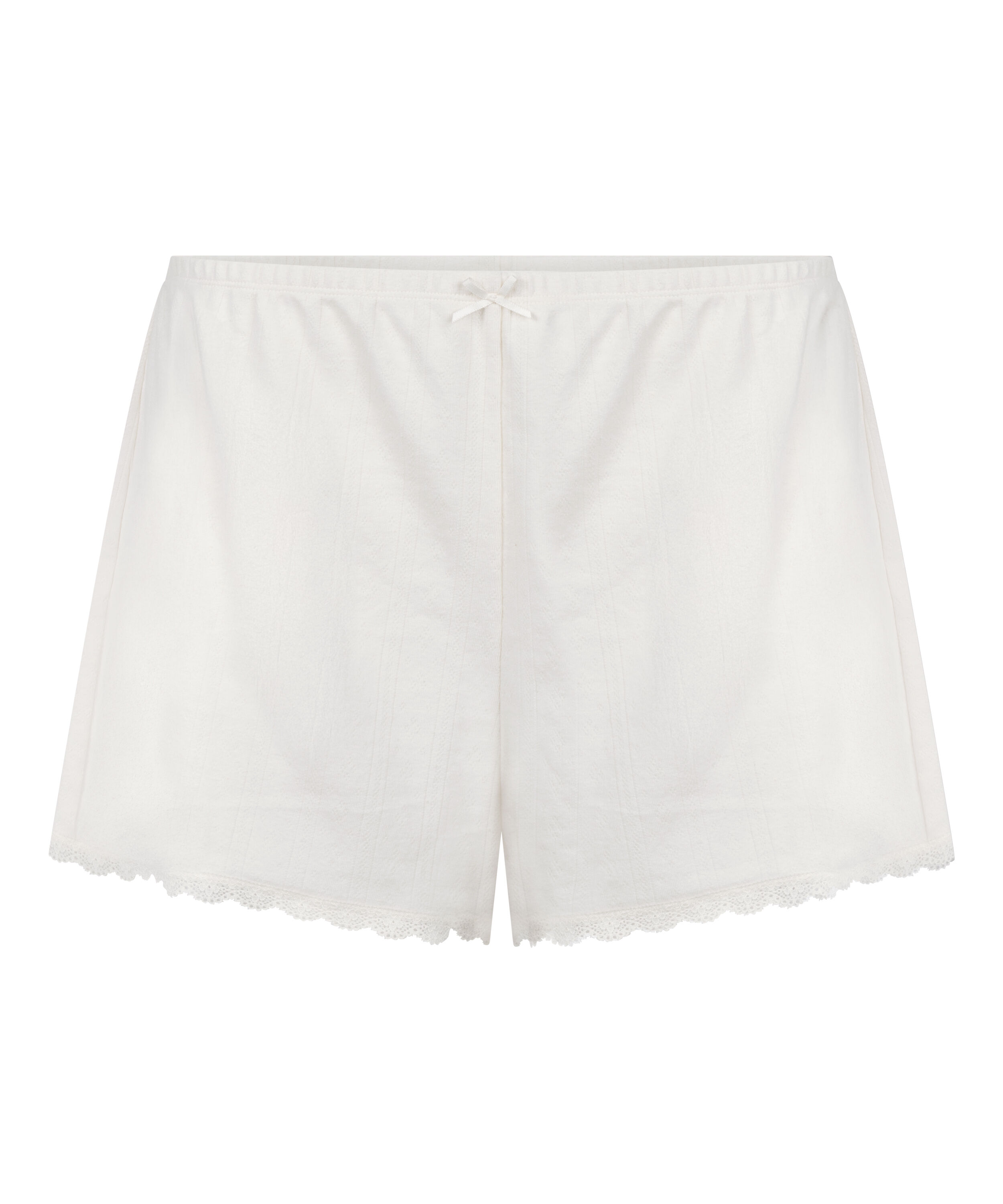 Pointelle-Shorts, Wei&szlig;