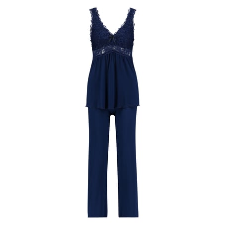 Pyjamaset Modal lace, Bleu