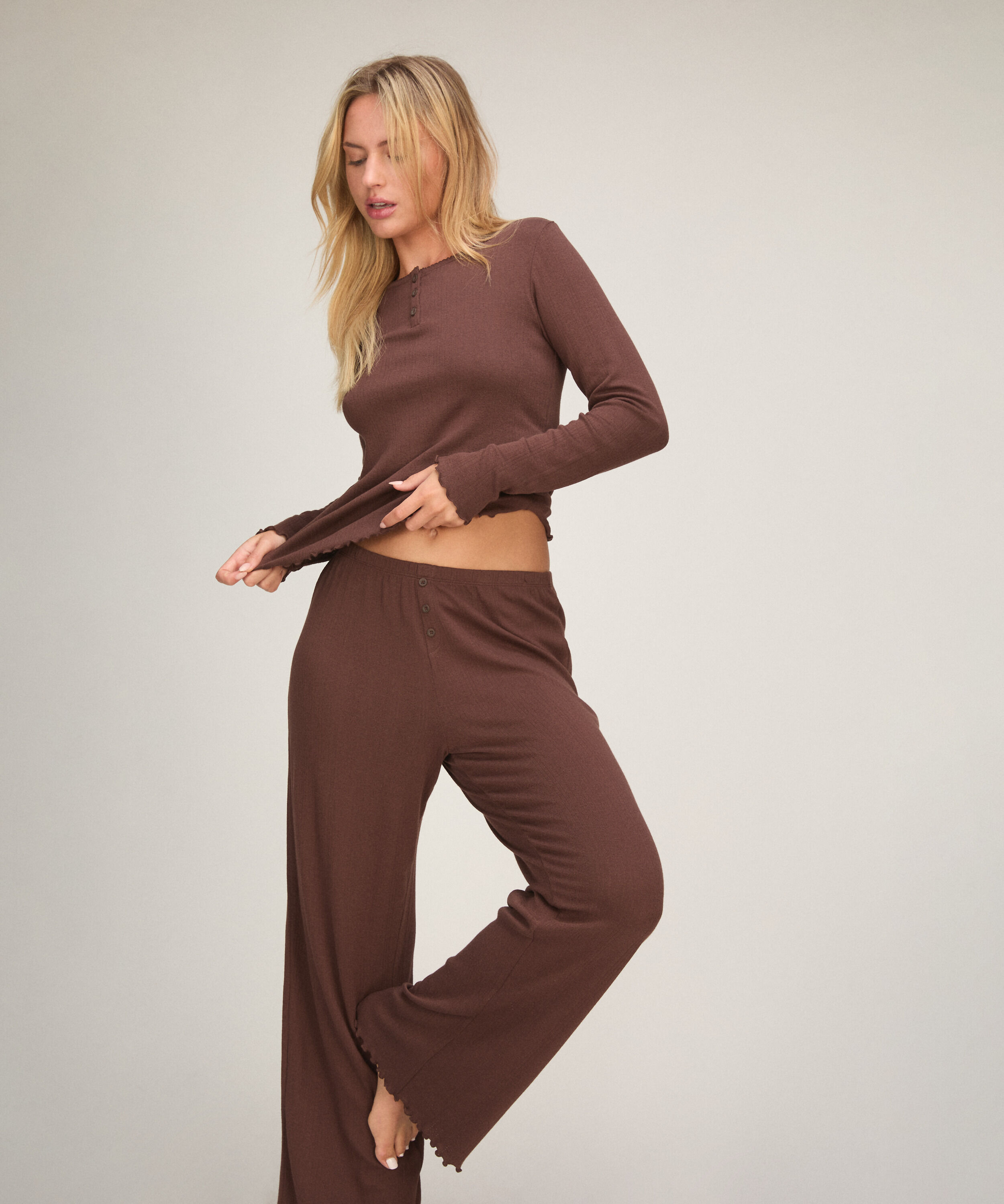 Pyjama-Hose Loose Pointelle