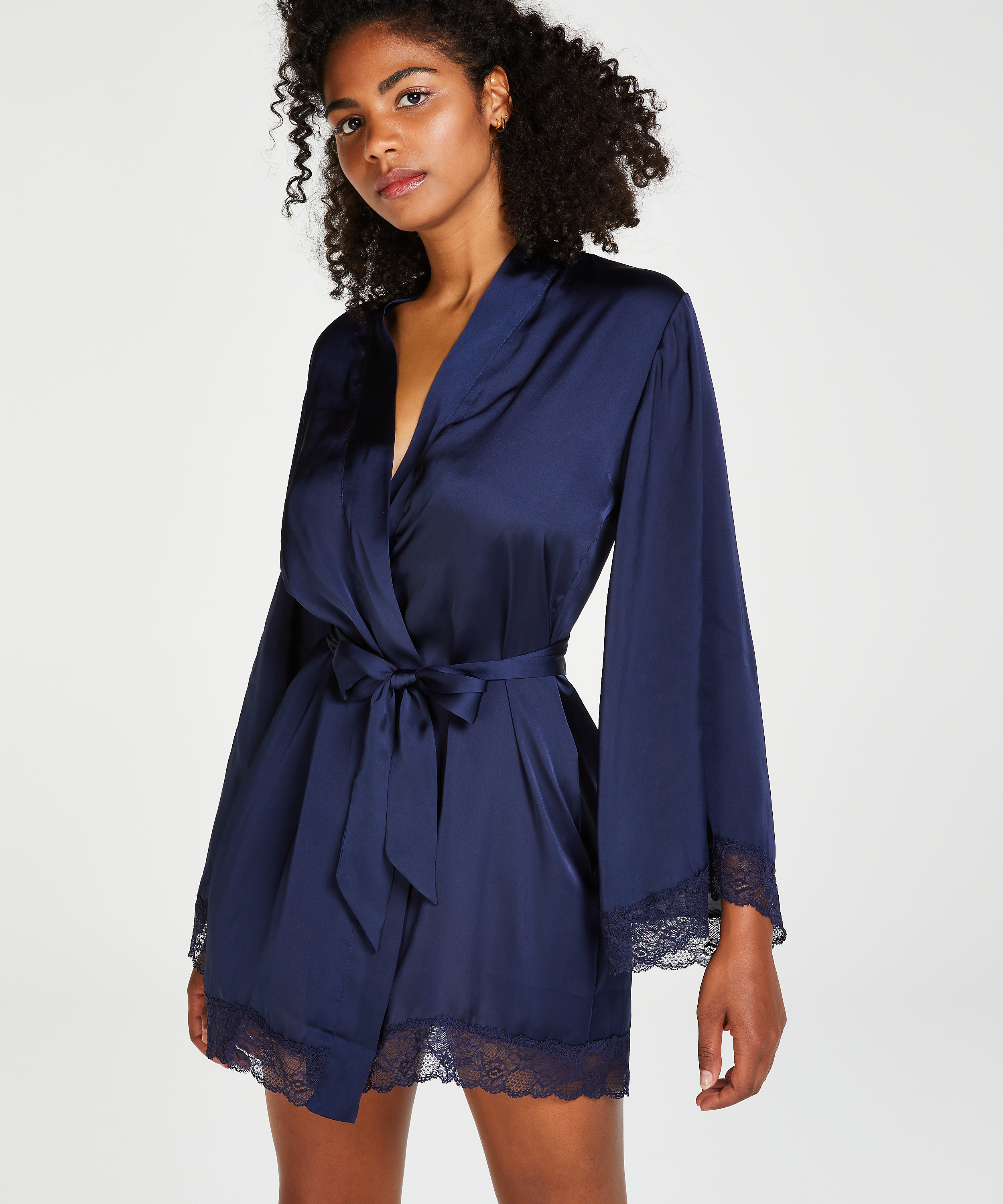 Petite Kimono Satin Meili, Blau, main