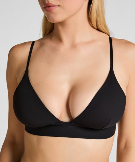 Triangel Bralette Smooth, Schwarz