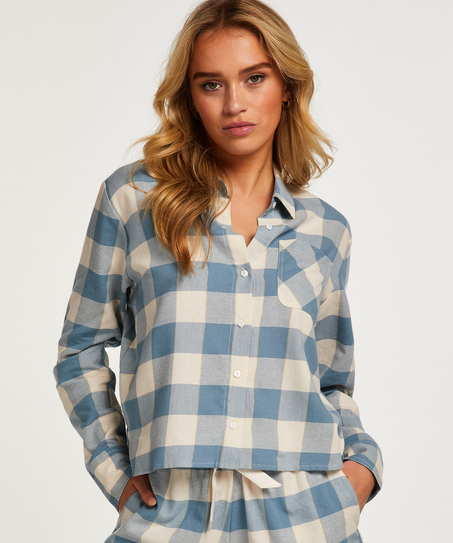 Pyjamatop aus Flanell, Blau