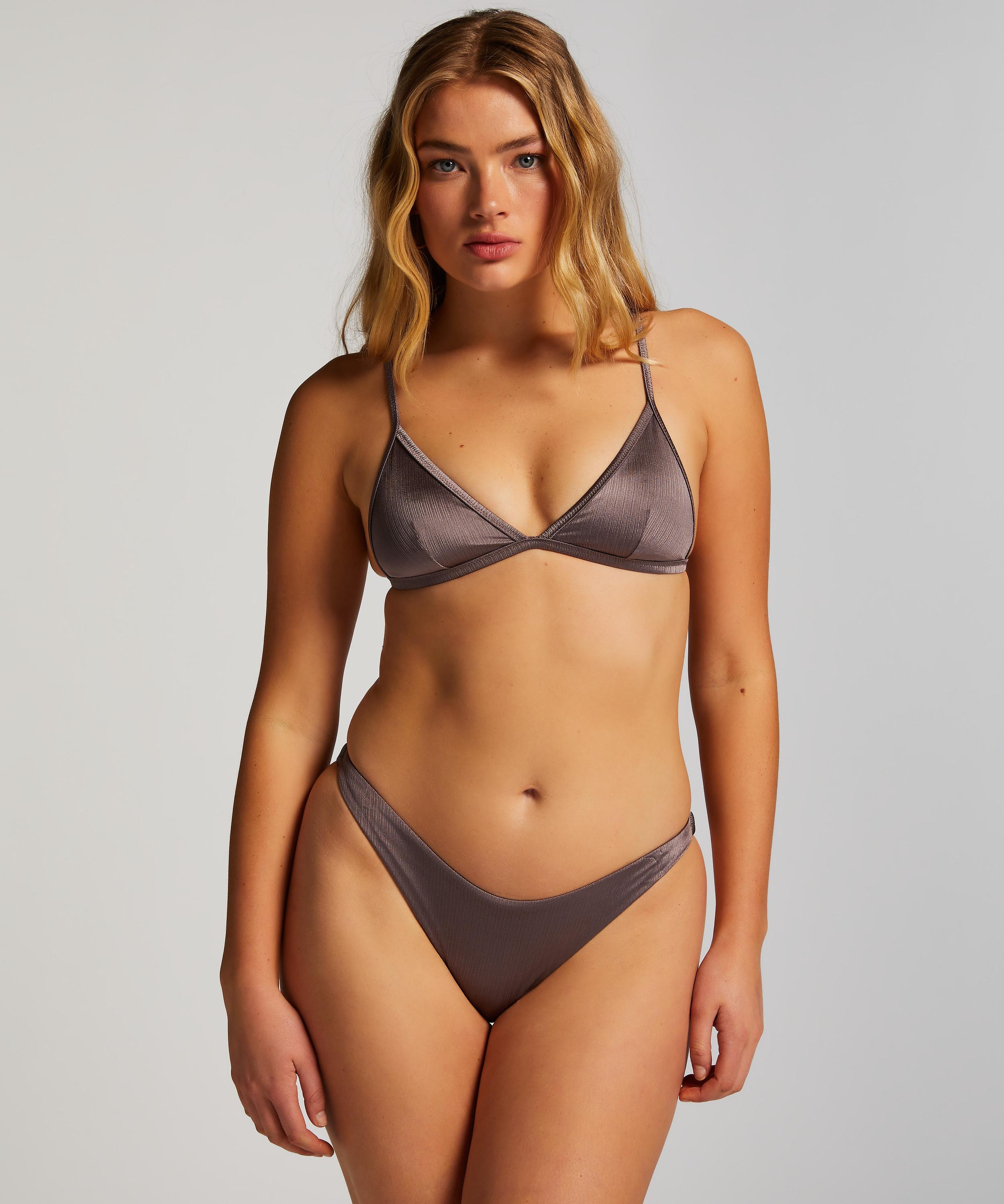 Haut de bikini triangle Luna, Gris, main