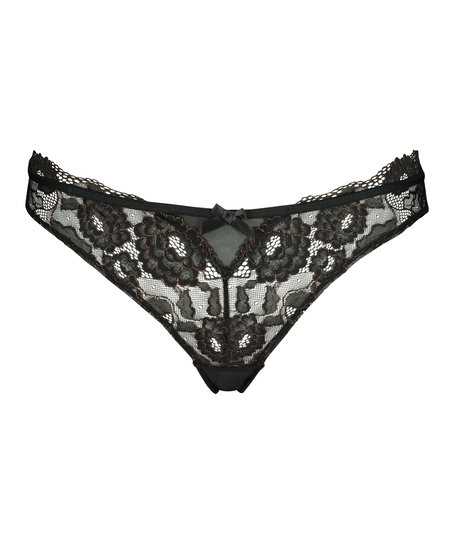 Slip br&eacute;silien &eacute;chancr&eacute; Chloe, Noir