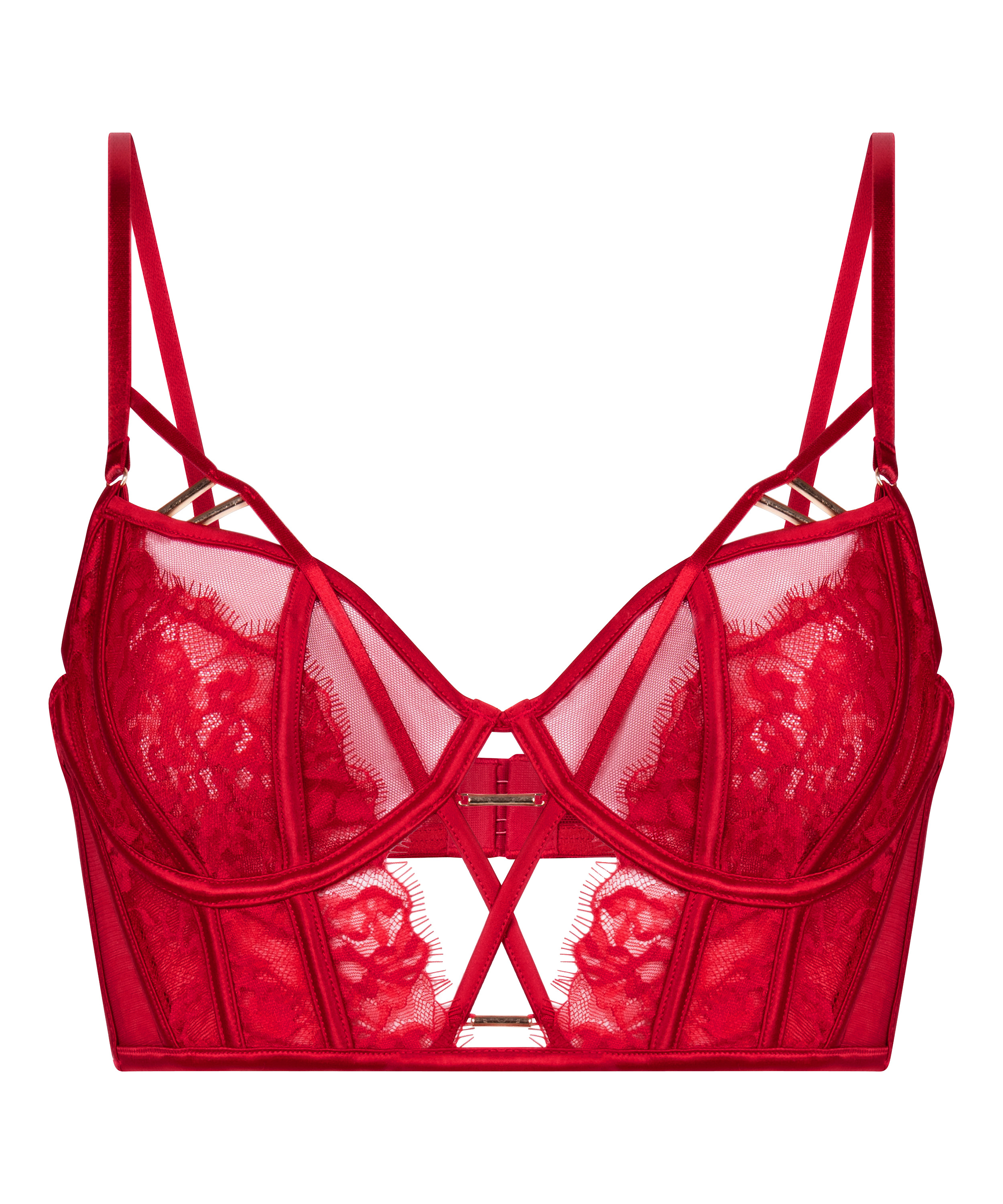 Soutien-gorge à armatures non-rembourré Noeki, Rouge, main