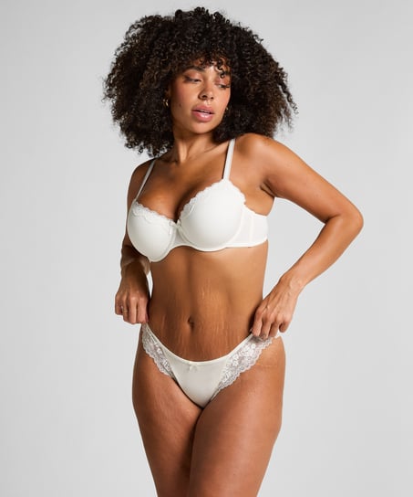 Caro Brazilian mit hohem Beinausschnitt, Weiß