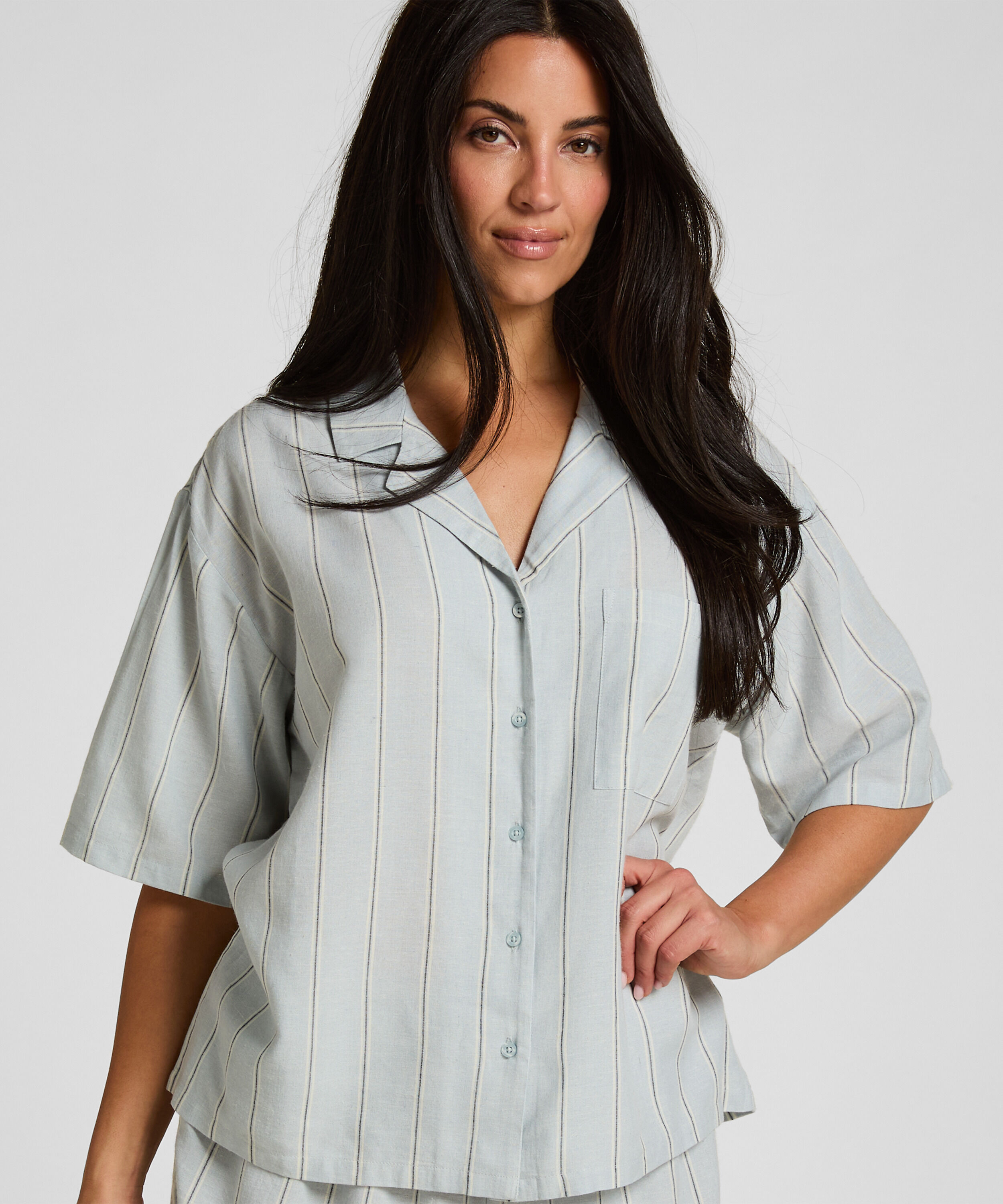 Jacke Leinen, Blau