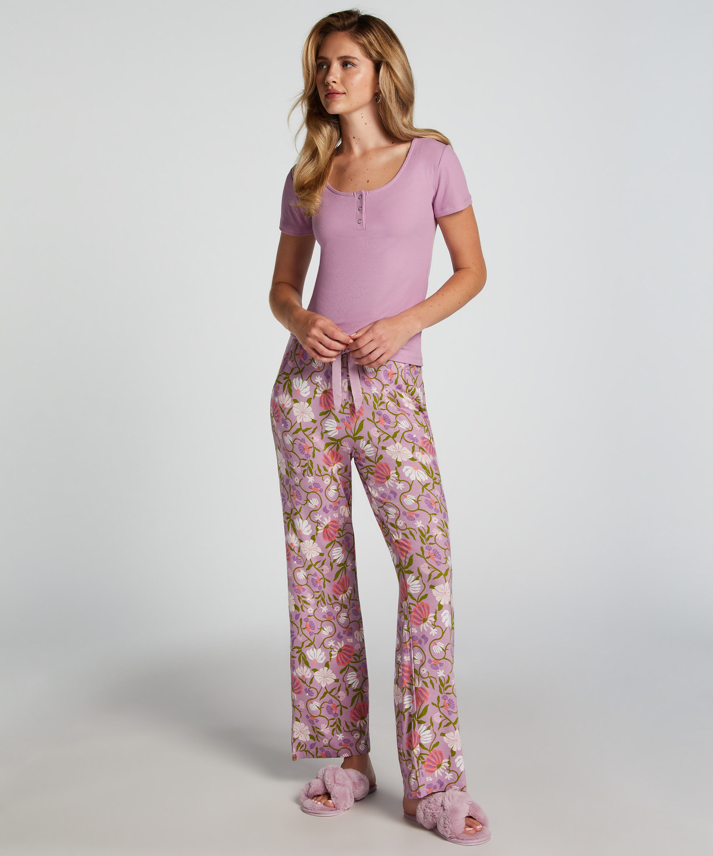 Pyjamahose Jersey, Lila