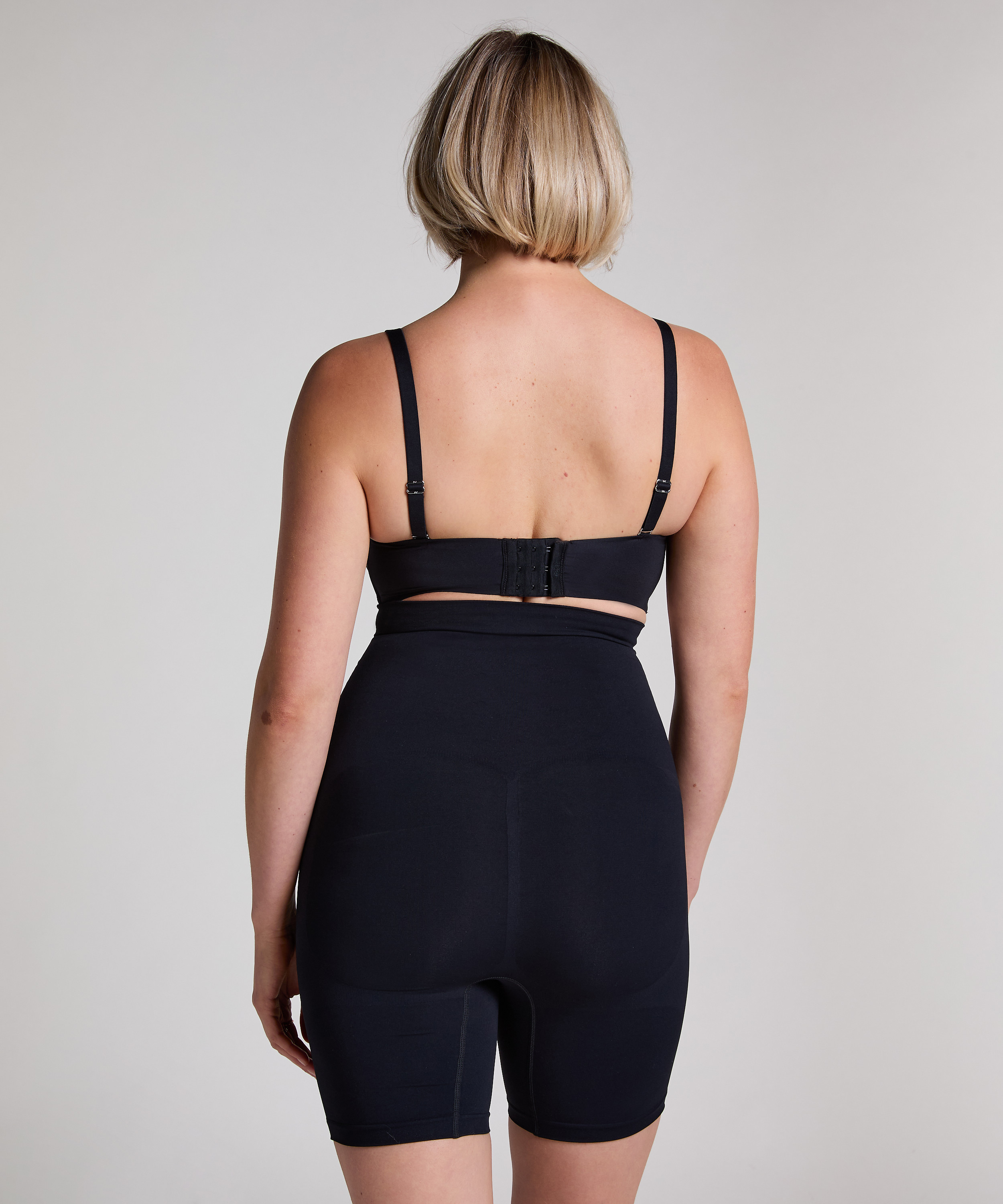 Nahtloser korrigierender Thigh Slimmer, Schwarz, main