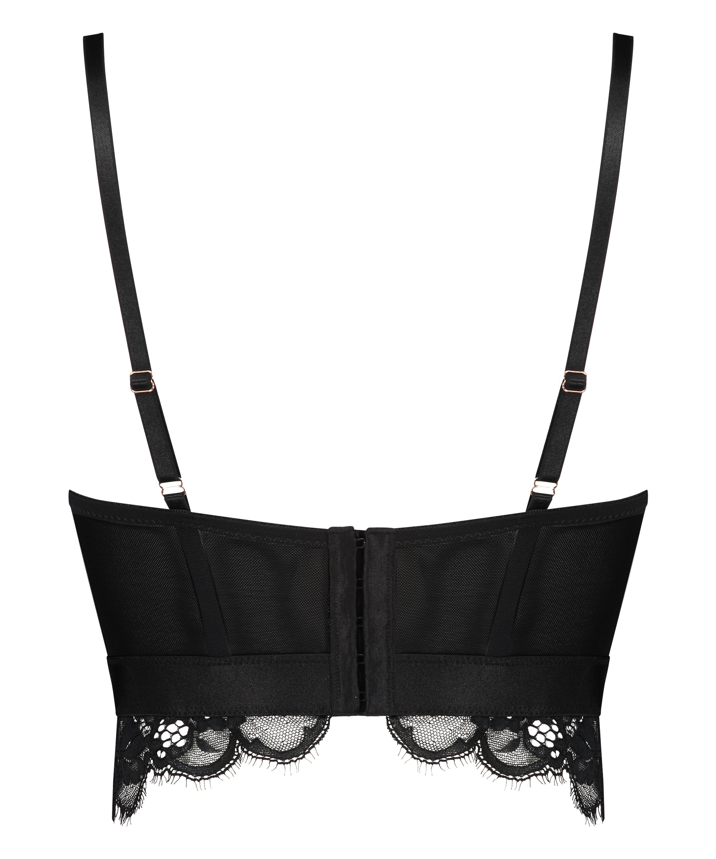 Vorgeformter Longline-B&uuml;gel-BH Heather, Schwarz, main