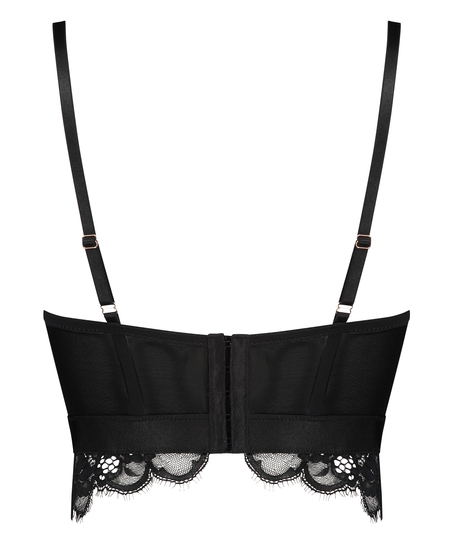 Vorgeformter Longline-B&uuml;gel-BH Heather, Schwarz