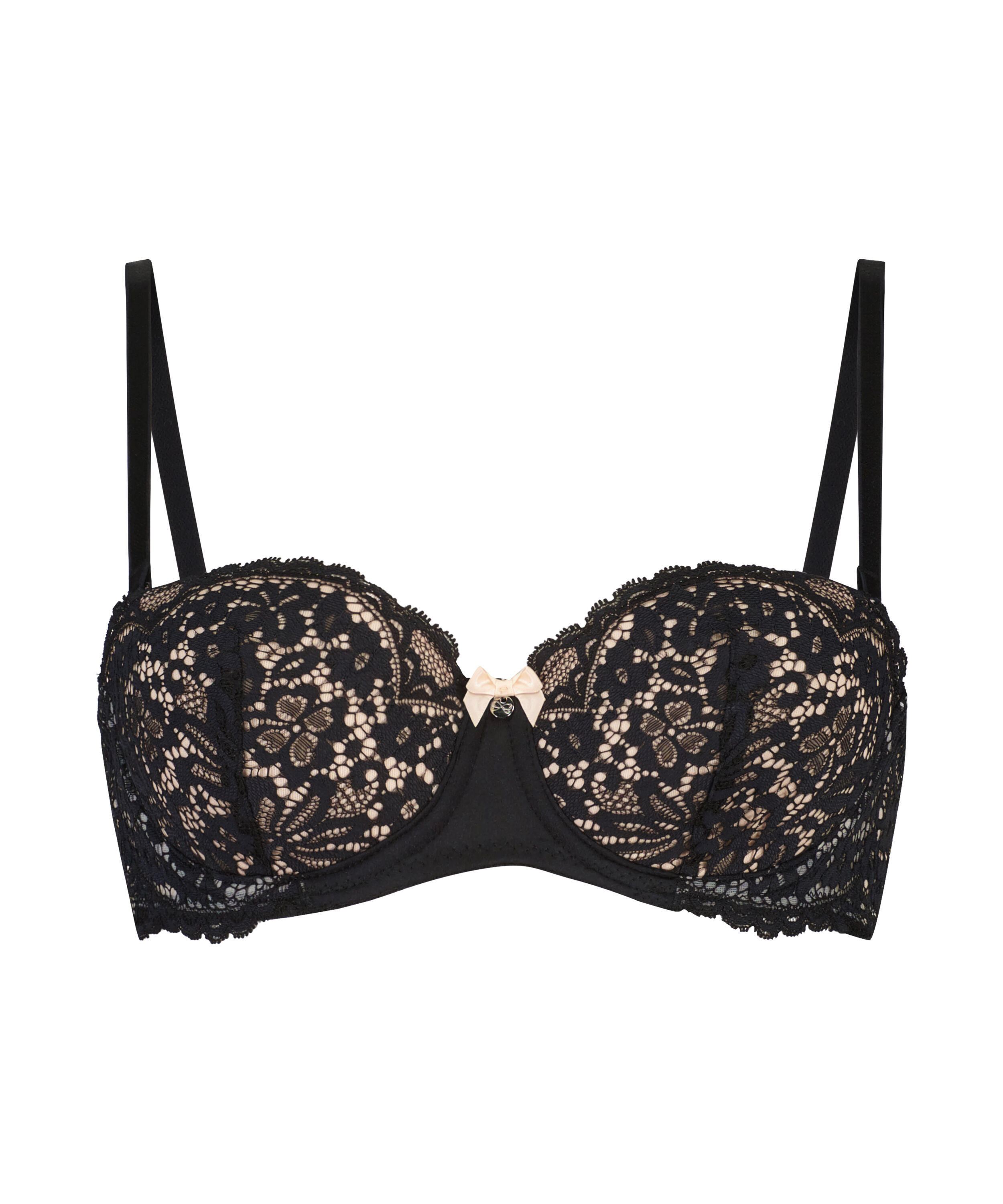 Soutien-gorge &agrave; armatures pr&eacute;form&eacute; sans bretelles Rose, Noir