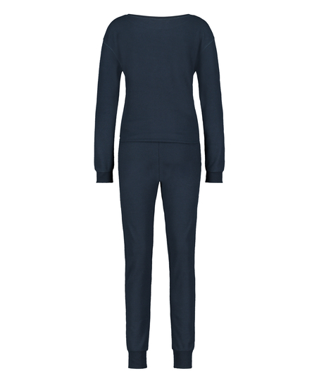 Pyjamaset, Waffelstoff, Blau
