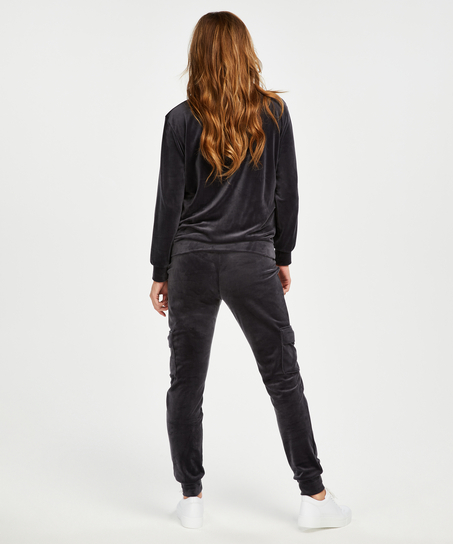 Pantalon de jogging de maternité Velour, Gris