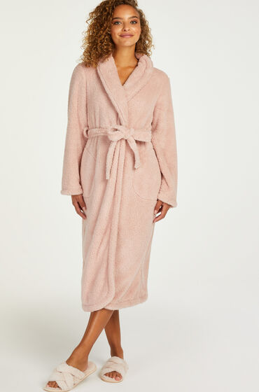 Image of Hunkemöller Fleece-Bademantel lang Rose