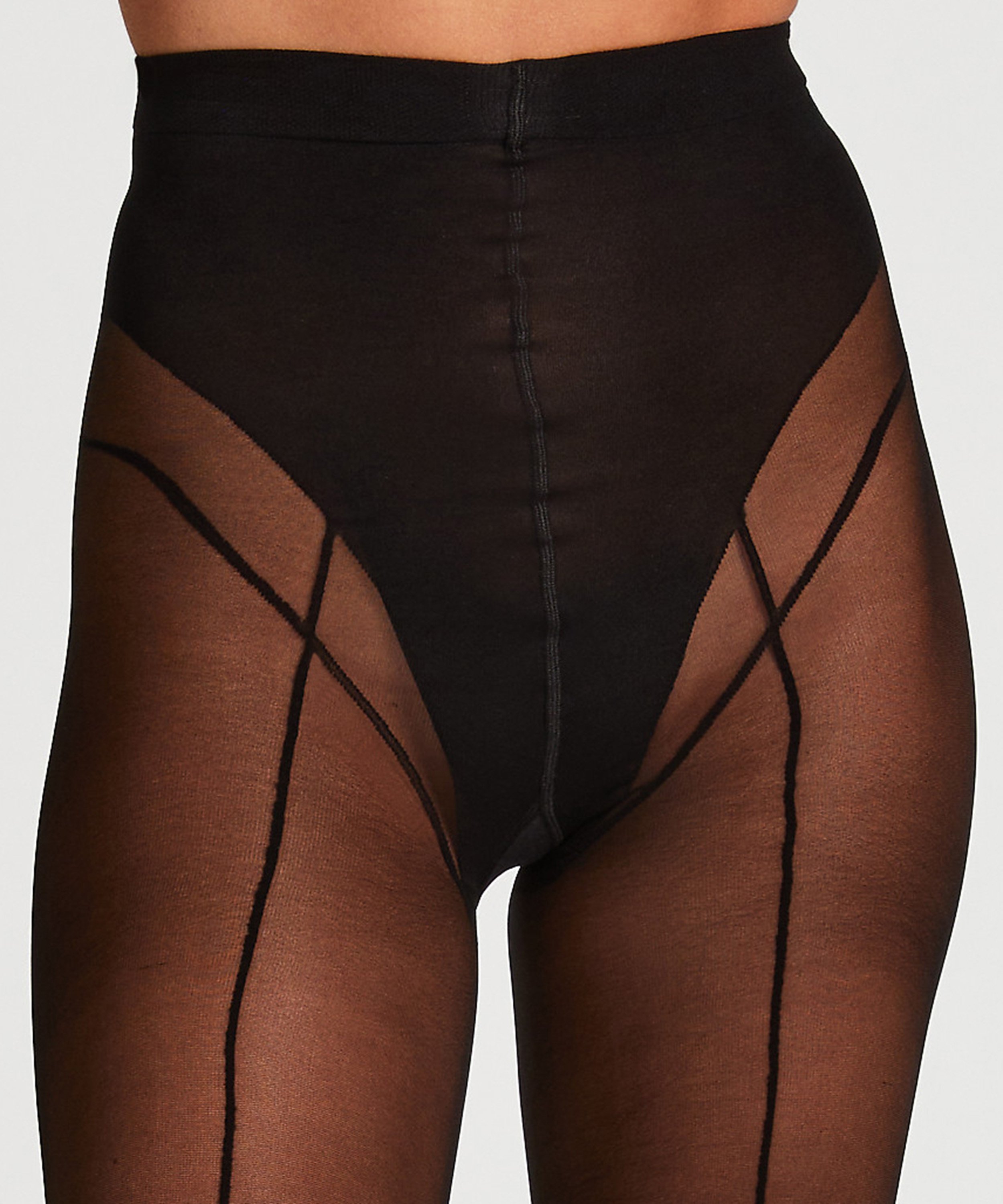 Strumpfhose 50 Denier Fine Line Front Seam, Schwarz, main