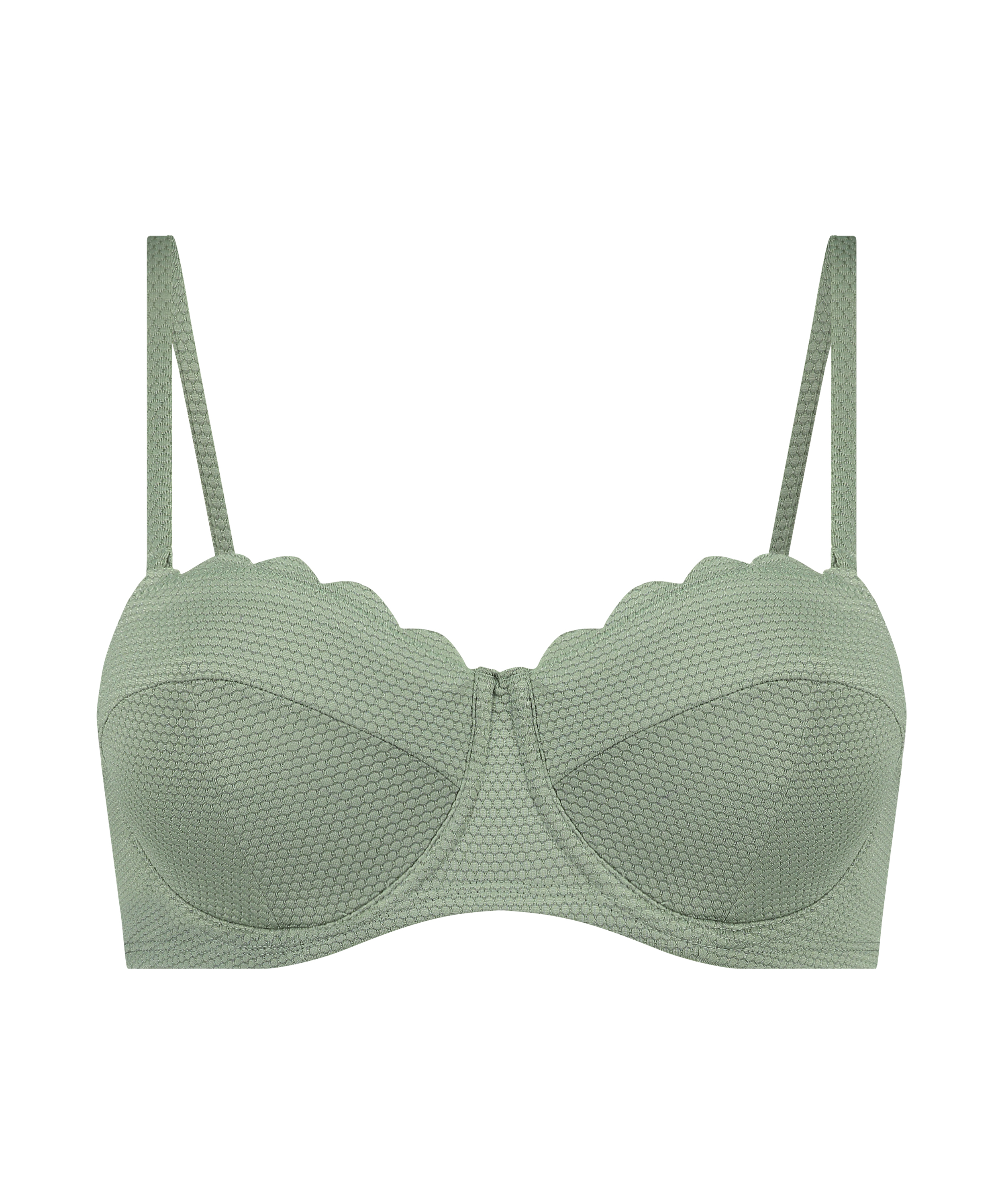 Haut de bikini à armatures à effet push-up préformé Scallop Taille A - E, Vert, main