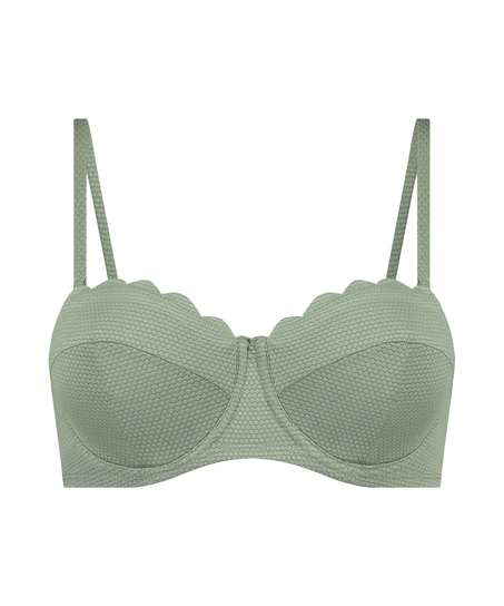 Haut de bikini à armatures à effet push-up préformé Scallop Taille A - E, Vert